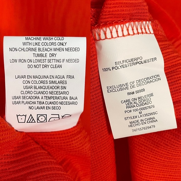 Gibson Latimer Coral Crepe Wide Sleeve Top Size M - Picture 6 of 8